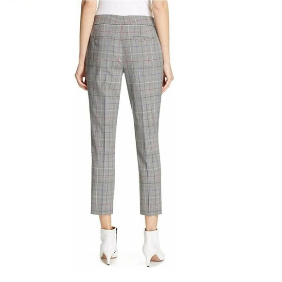 Lewit Womens Plaid Cropped Flat Front Dress Pants | Size - 10 | Gray - Picture 2 of 2